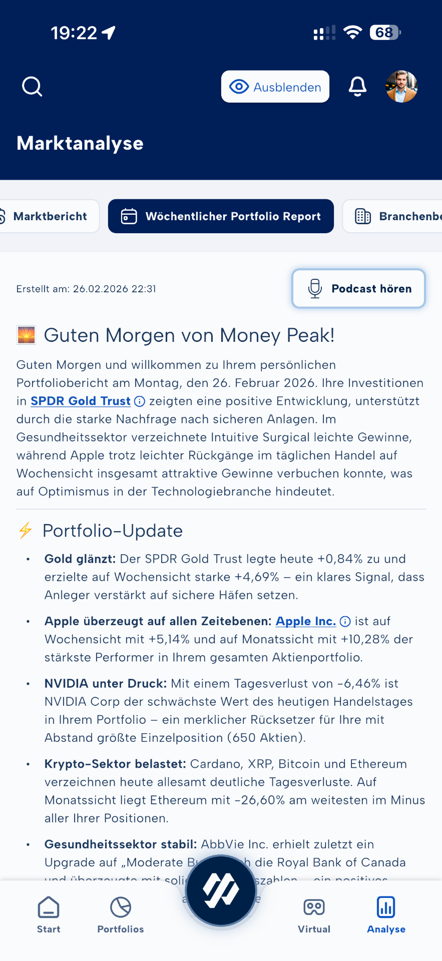 MoneyPeak App – Analyse